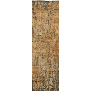 Indoor/Outdoor Nouveau Copper 2\'3\" x 7\'6\" Runner Rug