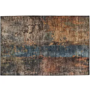 Indoor/Outdoor Nouveau Blue 1\'8\" x 2\'6\" Rug