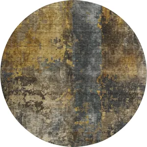 Indoor/Outdoor Nouveau Gray 8\' x 8\' Round Rug