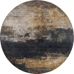 Indoor/Outdoor Nouveau Charcoal 8' x 8' Round Rug