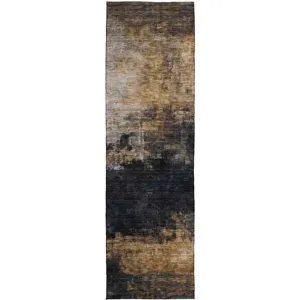 Indoor/Outdoor Nouveau Charcoal 2\'3\" x 7\'6\" Runner Rug