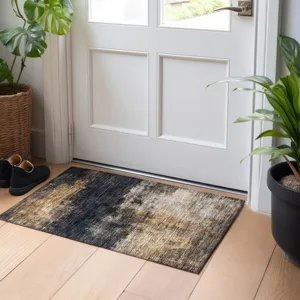 Indoor/Outdoor Nouveau Charcoal 1\'8\" x 2\'6\" Rug