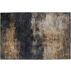 Indoor/Outdoor Nouveau Charcoal 1\'8\" x 2\'6\" Rug
