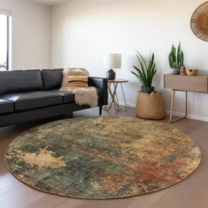 Indoor/Outdoor Nouveau Sage 8\' x 8\' Round Rug