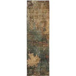 Indoor/Outdoor Nouveau Sage 2\'3\" x 7\'6\" Runner Rug