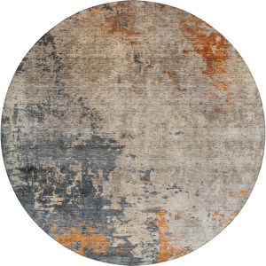Indoor/Outdoor Nouveau Khaki 8' x 8' Round Rug