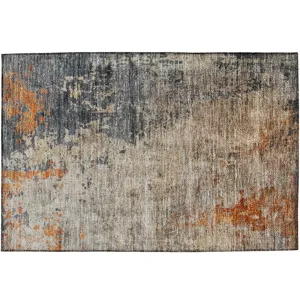 Indoor/Outdoor Nouveau Khaki 1\'8\" x 2\'6\" Rug