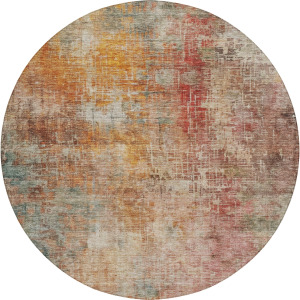 Indoor/Outdoor Nouveau Tan 8' x 8' Round Rug