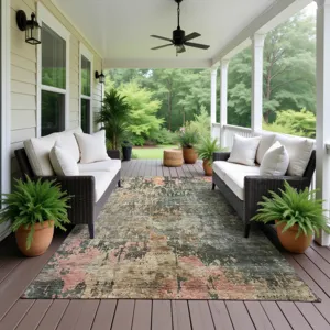 Indoor/Outdoor Nouveau Sage 3\' x 5\' Rug