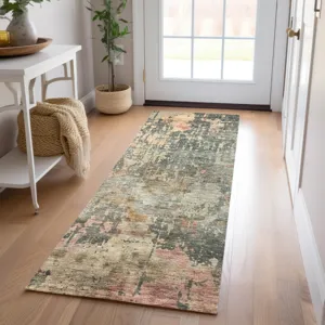 Indoor/Outdoor Nouveau Sage 2\'3\" x 7\'6\" Runner Rug
