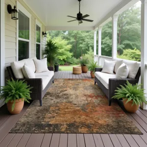 Indoor/Outdoor Nouveau Khaki 3\' x 5\' Rug
