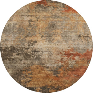Indoor/Outdoor Nouveau Khaki 8' x 8' Round Rug