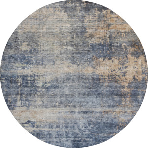 Indoor/Outdoor Nouveau Denim 8' x 8' Round Rug
