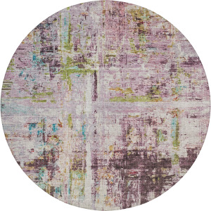 Indoor/Outdoor Nouveau Lavender 8' x 8' Round Rug