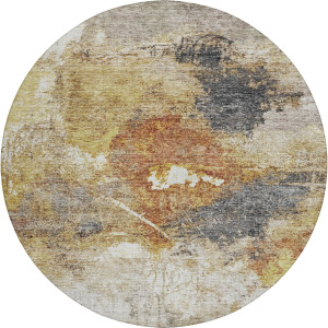 Indoor/Outdoor Nouveau Taupe 8' x 8' Round Rug