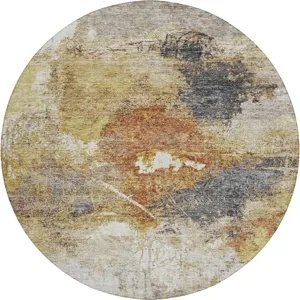 Indoor/Outdoor Nouveau Taupe 8\' x 8\' Round Rug