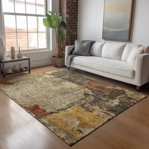 Indoor/Outdoor Nouveau Khaki 3\' x 5\' Rug
