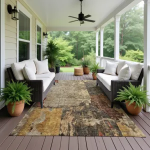 Indoor/Outdoor Nouveau Khaki 3\' x 5\' Rug