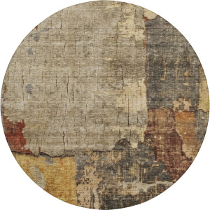 Indoor/Outdoor Nouveau Khaki 8' x 8' Round Rug