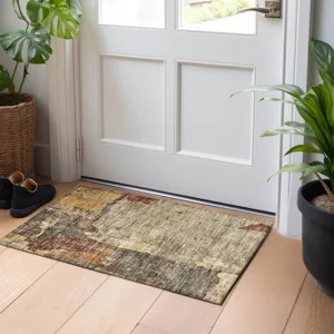 Indoor/Outdoor Nouveau Khaki 1\'8\" x 2\'6\" Rug