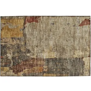 Indoor/Outdoor Nouveau Khaki 1\'8\" x 2\'6\" Rug