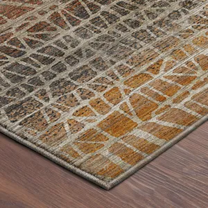 Machine Washable Nexus Copper 8\' x 8\' Round Rug