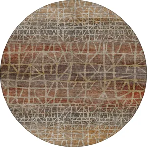 Machine Washable Nexus Copper 8\' x 8\' Round Rug