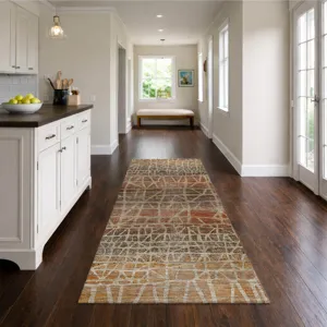 Machine Washable Nexus Copper 2\'3\" x 7\'6\" Runner Rug