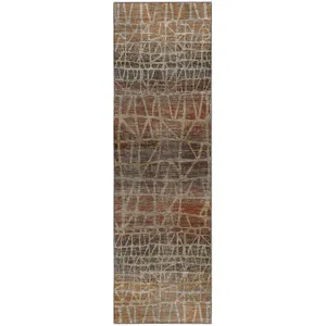 Machine Washable Nexus Copper 2'3" x 7'6" Runner Rug
