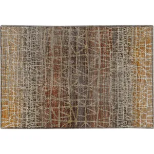 Machine Washable Nexus Copper 1\'8\" x 2\'6\" Rug