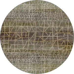 Machine Washable Nexus Fern 8' x 8' Round Rug