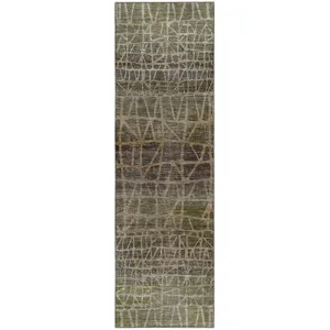 Machine Washable Nexus Fern 2'3" x 7'6" Runner Rug