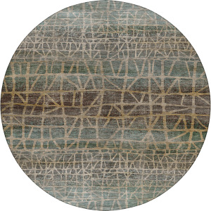 Machine Washable Nexus Teal 8' x 8' Round Rug