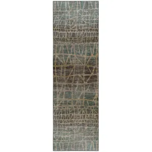 Machine Washable Nexus Teal 2'3" x 7'6" Runner Rug