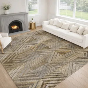 Machine Washable Nexus Beige 8\' x 10\' Rug