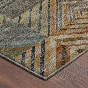 Machine Washable Nexus Multi 9\' x 12\' Rug