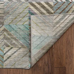 Machine Washable Nexus Teal 8\' x 8\' Round Rug