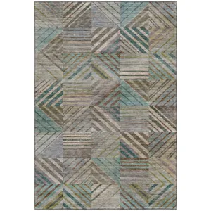 Machine Washable Nexus Teal Rug