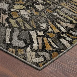 Machine Washable Nexus Black 2\'3\" x 7\'6\" Runner Rug