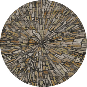 Machine Washable Nexus Black 8' x 8' Round Rug