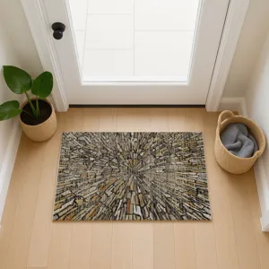 Machine Washable Nexus Black 1\'8\" x 2\'6\" Rug