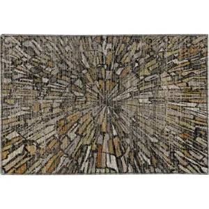 Machine Washable Nexus Black 1\'8\" x 2\'6\" Rug