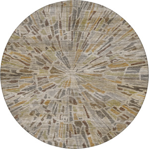 Machine Washable Nexus Ivory 8' x 8' Round Rug