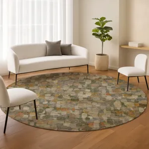 Machine Washable Nexus Basil 8\' x 8\' Round Rug