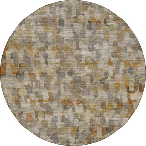 Machine Washable Nexus Beige 8' x 8' Round Rug