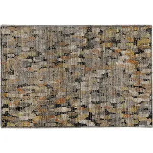 Machine Washable Nexus Black 1\'8\" x 2\'6\" Rug