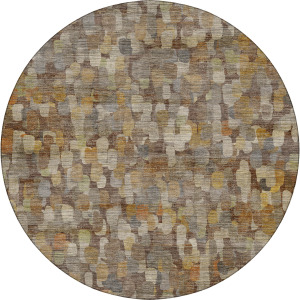 Machine Washable Nexus Chocolate 8' x 8' Round Rug