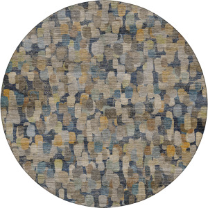 Machine Washable Nexus Navy 8' x 8' Round Rug