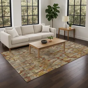 Machine Washable Nexus Paprika 9\' x 12\' Rug