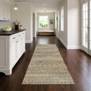 Machine Washable Nexus Beige 2\'3\" x 7\'6\" Runner Rug